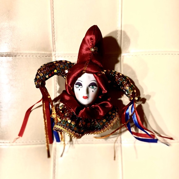 Naturally Mask New Orleans Good Luck Mardi Gras Ceramic Bells Collectible Faces - Picture 8 of 9